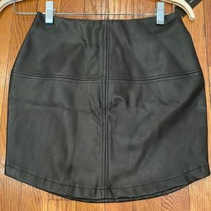 Vegan Leather Black Mini Skirt - Size Small